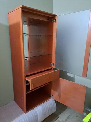 vitrinas madera maciza diseno ,juntas o separadas