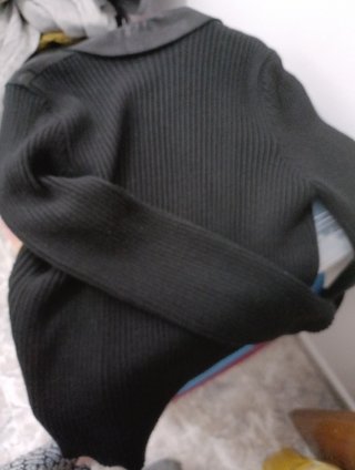 Chaqueta mezcla piel y lana tipo biker