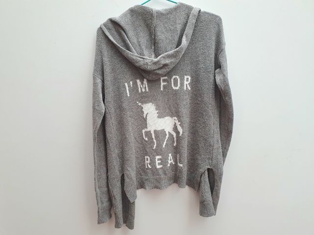 CARDIGAN HOLLISTER CHICA CAPUCHA TALLA XS S GRIS