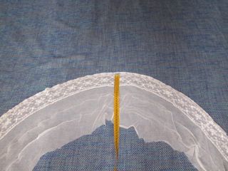 VOLANTE ENCAJE ANTIGUO DE TUL BORDADO