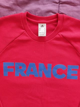 Sudadera FRANCE ADIDAS roja/azul. Dos usos.