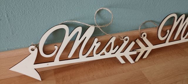 set Letreros Mr & Mrs