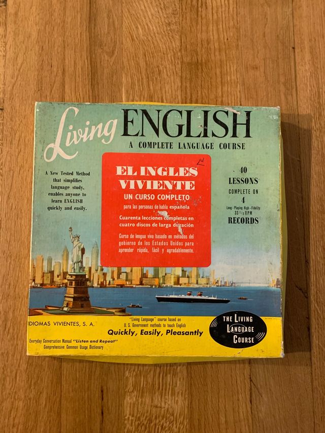 Caja con 4 vinilos Curso de inglés de los 70's