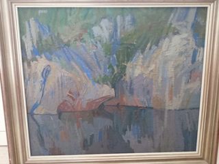 Oleo: Río Duero en Soria. Pintor: Ernesto Quero.