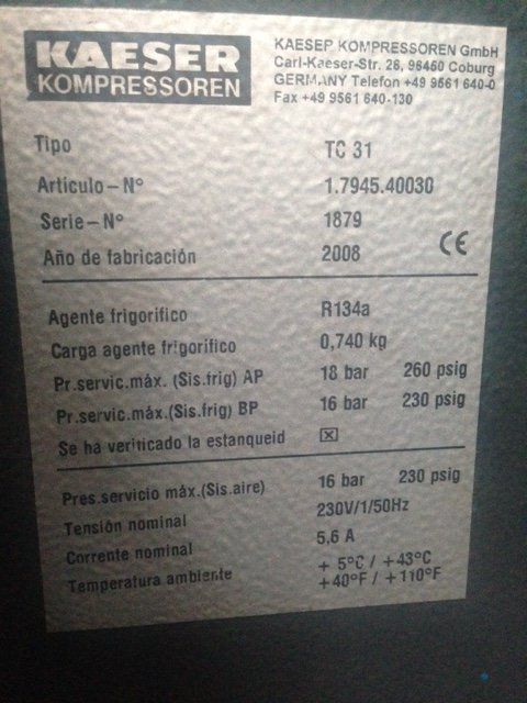 CONJUNTO COMPRESOR Y SECADOR  KAESER