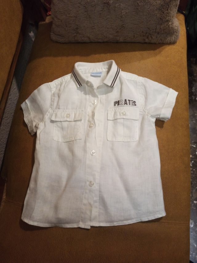 Camisa niño lino Prenatal nueva 2 años