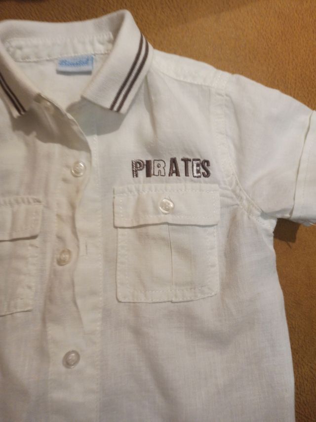 Camisa niño lino Prenatal nueva 2 años
