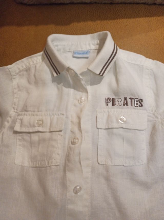Camisa niño lino Prenatal nueva 2 años