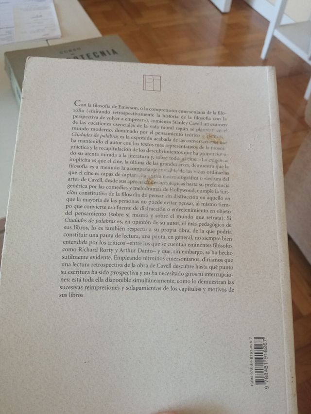 Ciudades de Palabras. Stanley Cavell.