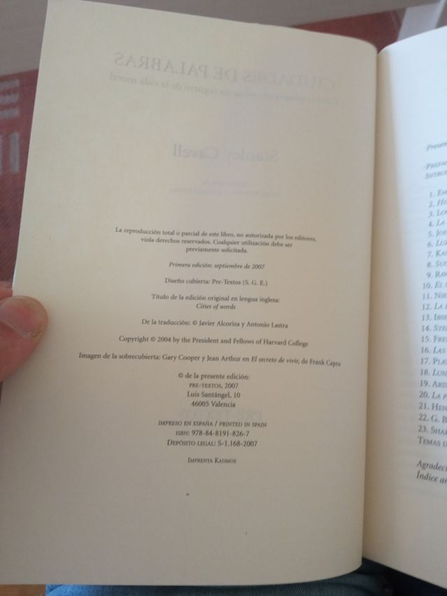 Ciudades de Palabras. Stanley Cavell.