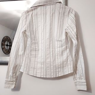 Camisa Blusa Blanca Raya Vertical T.L