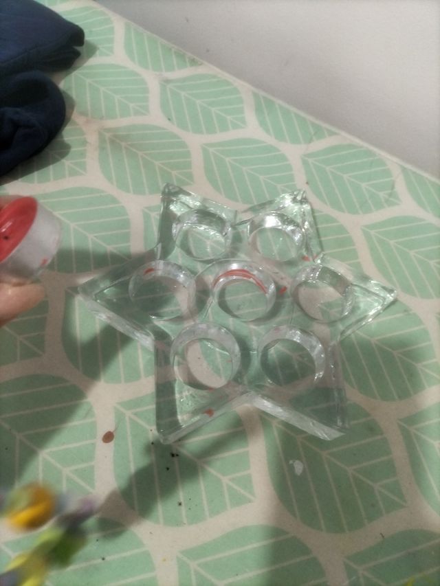 porta candele vetro a forma di stella