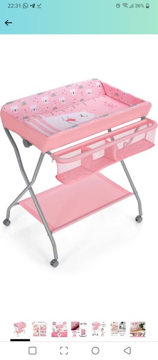 Cambiador para niños color rosa