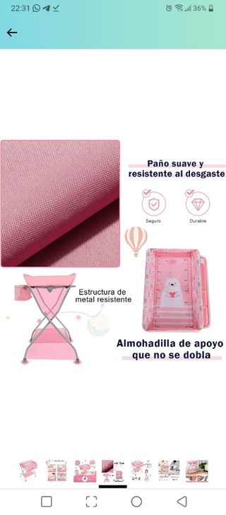 Cambiador para niños color rosa