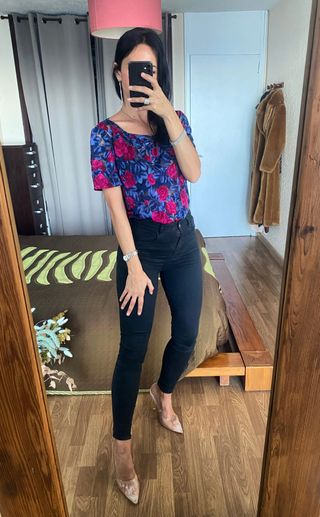 Top estampado floral relieve Emanuel Ungaro T. L