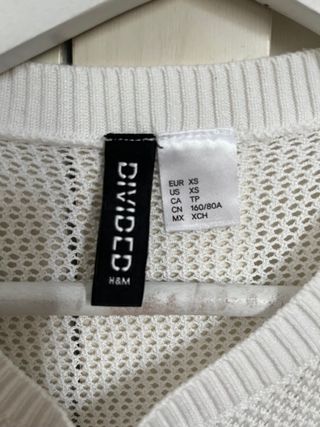 Camiseta punto manga corta blanca H&M XS