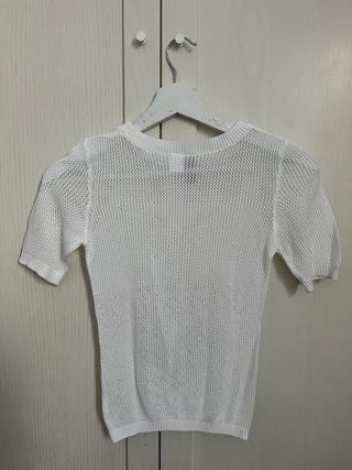 Camiseta punto manga corta blanca H&M XS