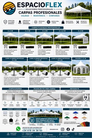 carpas de aluminio 3x3 3x4,5 3x6 5x5