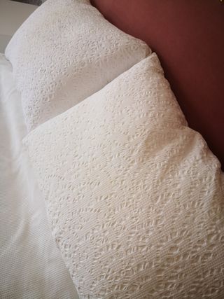 Edredón blanco 100% Algodón con 2 almohadas
