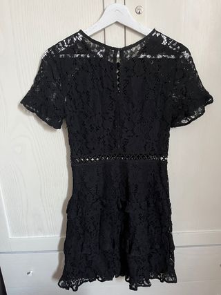 Vestido corto encaje negro H&M 34