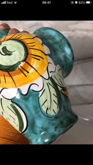 Porta cialde in ceramica dipinto a mano