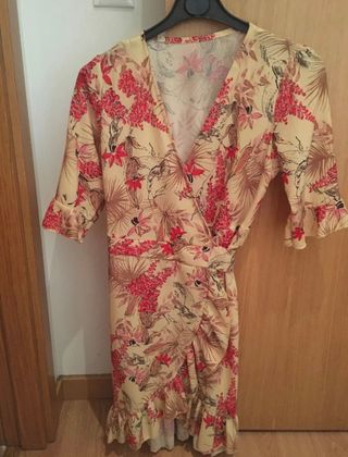 Vestido cruzado estampado