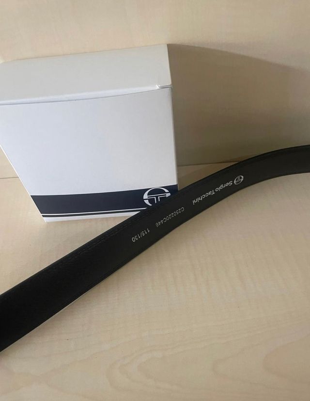 Sergio Tacchini cintura uomo vera pelle nero