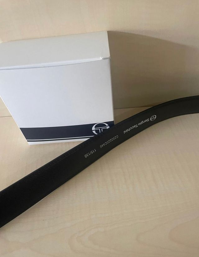 Sergio Tacchini cintura uomo vera pelle nero