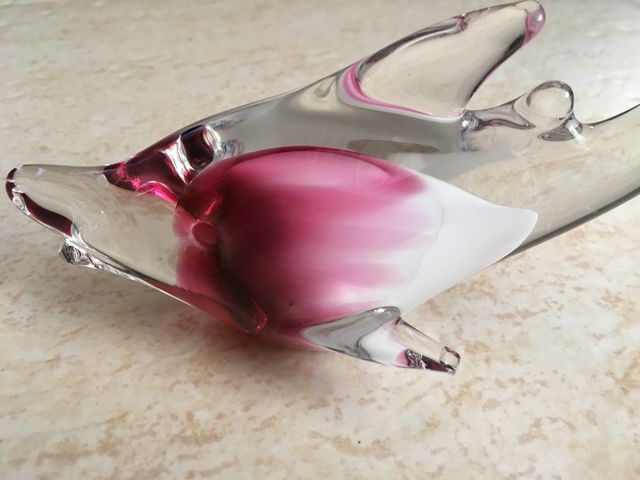 Pez de cristal de Murano en tonalidades Rosas