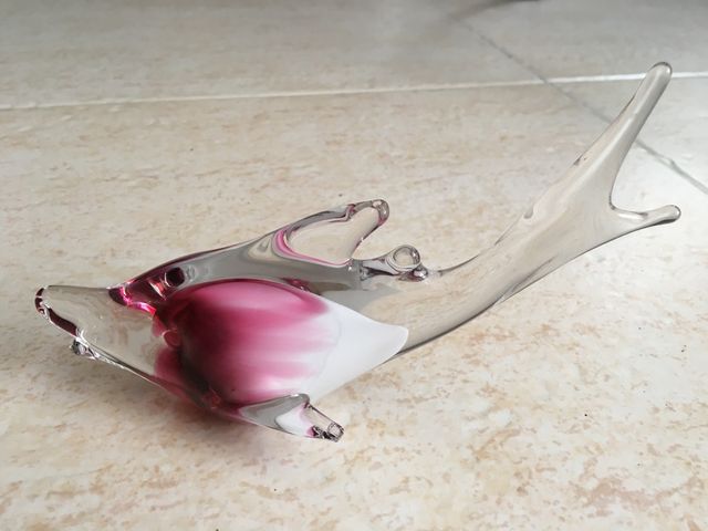 Pez de cristal de Murano en tonalidades Rosas