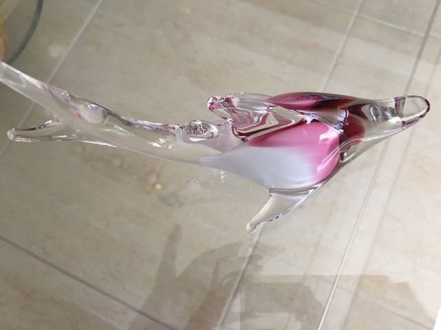 Pez de cristal de Murano en tonalidades Rosas