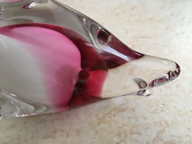 Pez de cristal de Murano en tonalidades Rosas