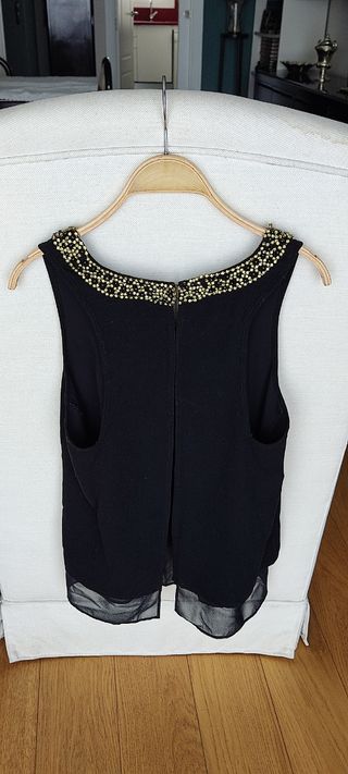 Top negro de fiesta lentejuelas Top Shop 