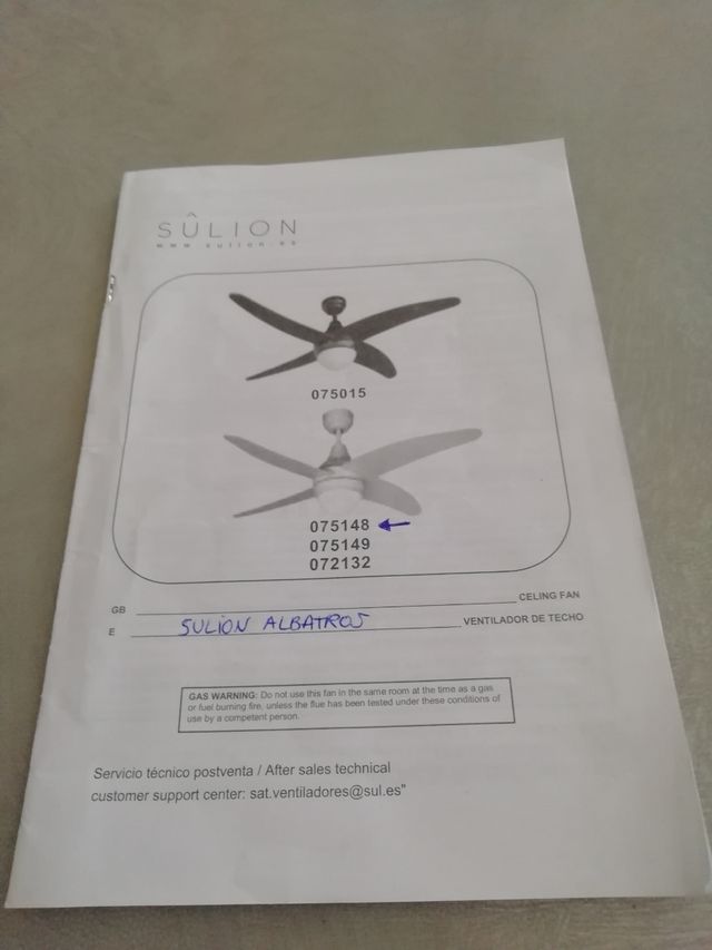 Aspas ventilador de techo Sulion Albatros