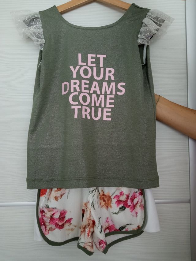 conjunto short + camiseta niña. marca Kauli