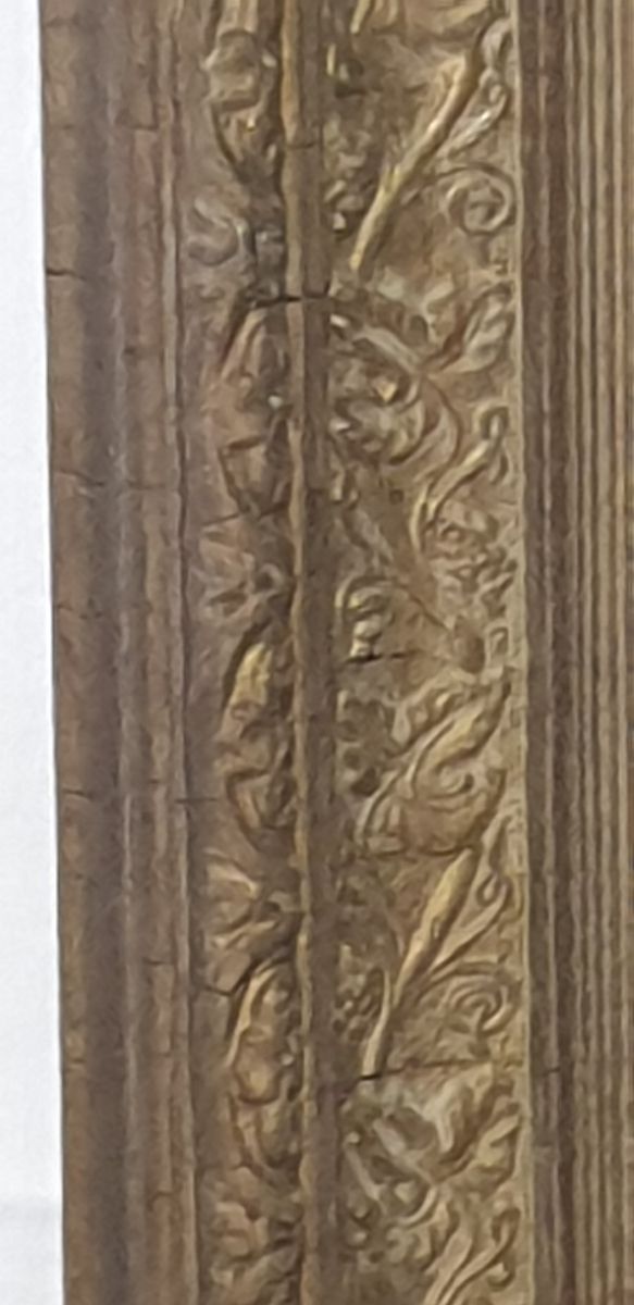 specchio con cornice in legno dotata antica