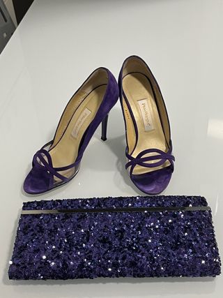 Cartera de mano fiesta morada