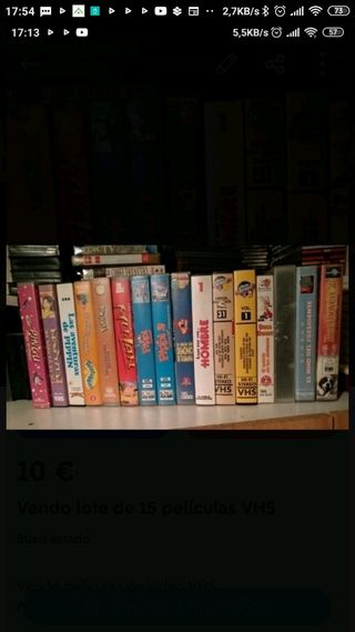 lote de 15 peliculas de video VHS