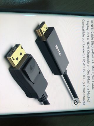 Cable DisplayPort a HDMI 0,9 metros nuevo