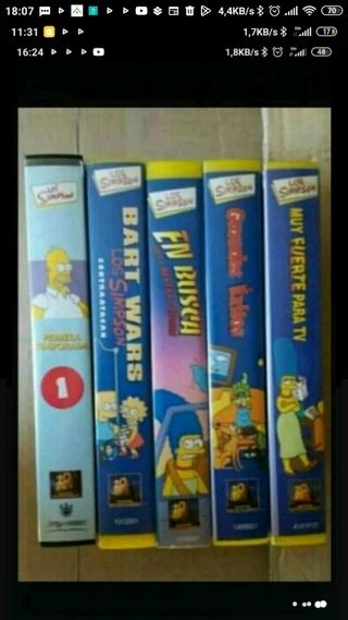 lote de 5 peliculas de video VHS los SIMPSONS