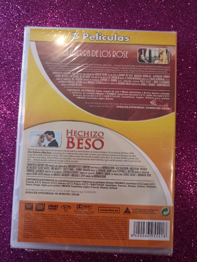 2 pelis. Hechizo de un Beso.La Guerra de los Rose