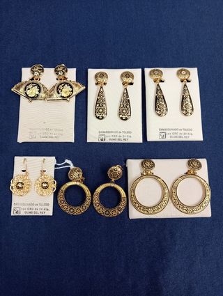 Pendientes oro de Toledo