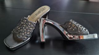 sandalias fiesta plata