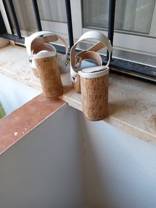 zapatos blancos de tacón número 39