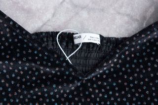 Top negro brillante terciopelo NUEVO