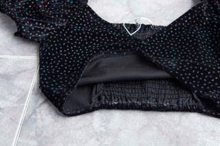 Top negro brillante terciopelo NUEVO