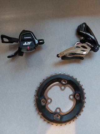Shimano Deore XT MTB. Desviador, mando y biplato