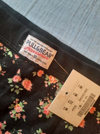 Calzoncillo negro con flores, S Pull&Bear