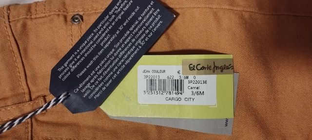 Pantalón largo con etiquetas, bebe 3-6 meses