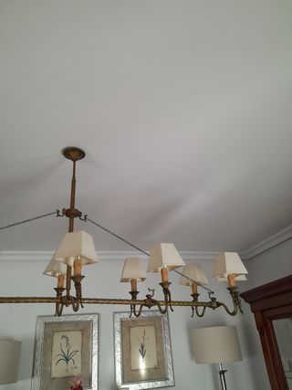 lámpara salón dorada oscura mate como nueva